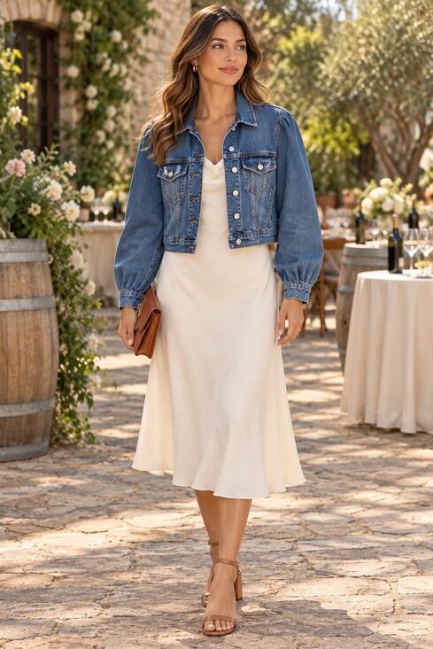 Vervet Jackets & Blazers - VERVET Puff Sleeve Cropped Denim Trucker Jacket Medium Blue Distressed